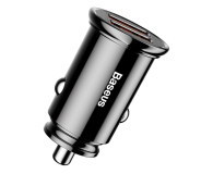 Ładowarka i akumulator BASEUS Ladowarka samochodowa USB - 2x USB Circular QuickCharge 3,0 5A 30W czarna CCALL-YD01